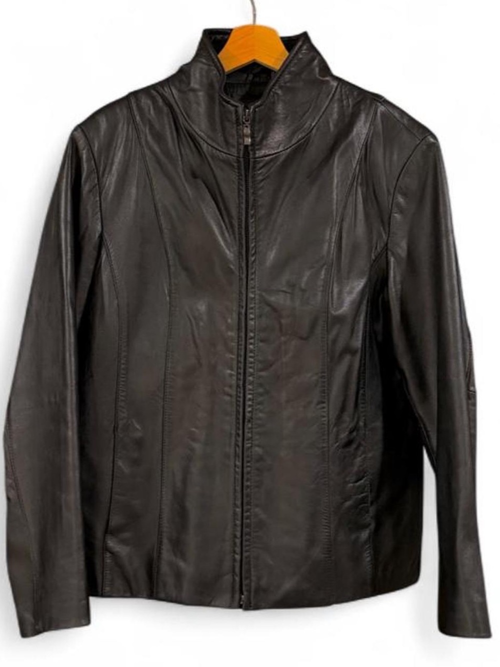 Genuine lambskin vintage black leather jacket SOFT